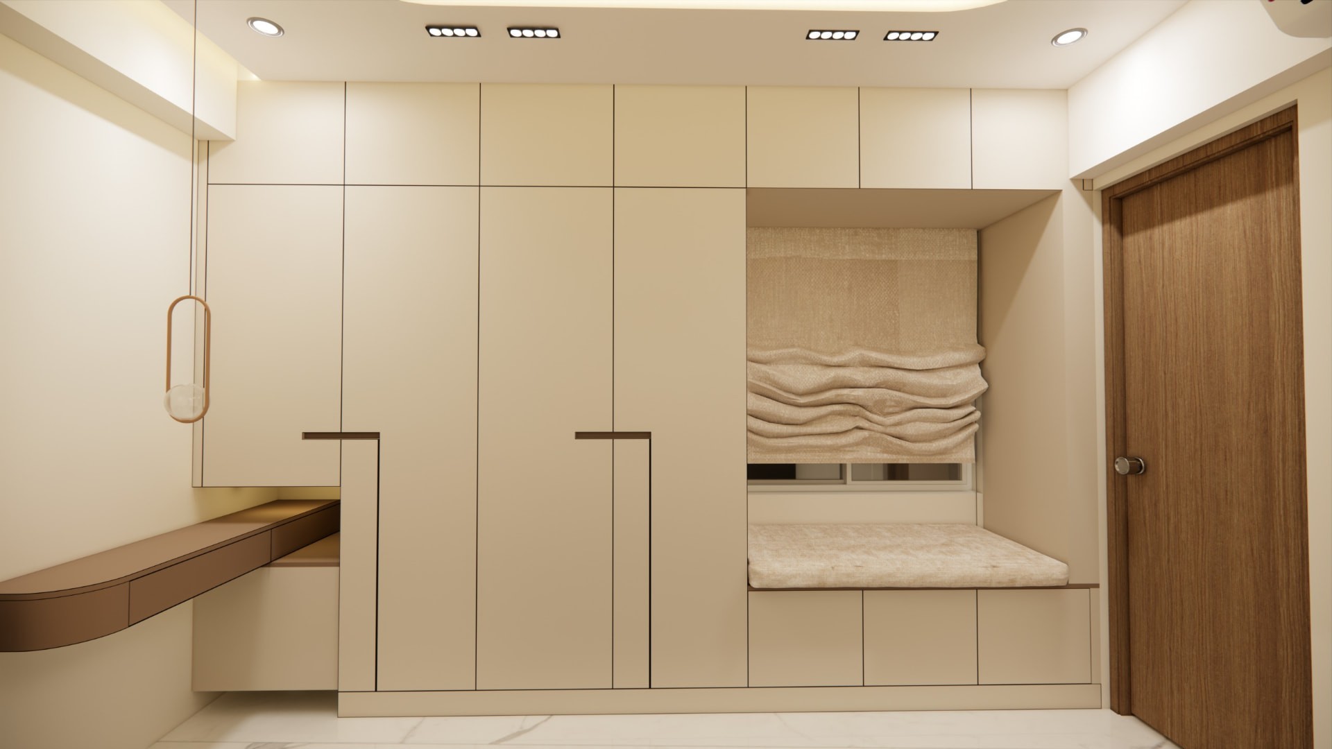 Bedroom Wardrobe & Window Seat — Luxury Bedroom, Hyderabad