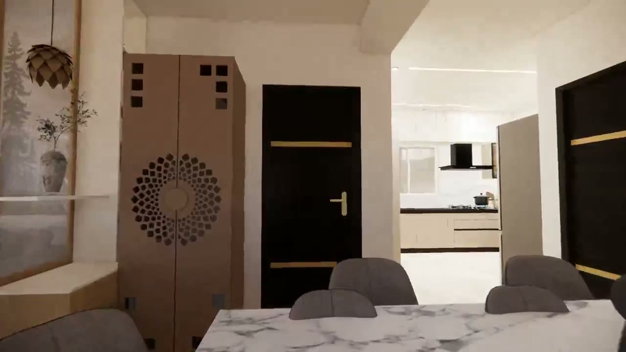 Living & Kitchen Walkthrough — Residential Interior, Hyderabad