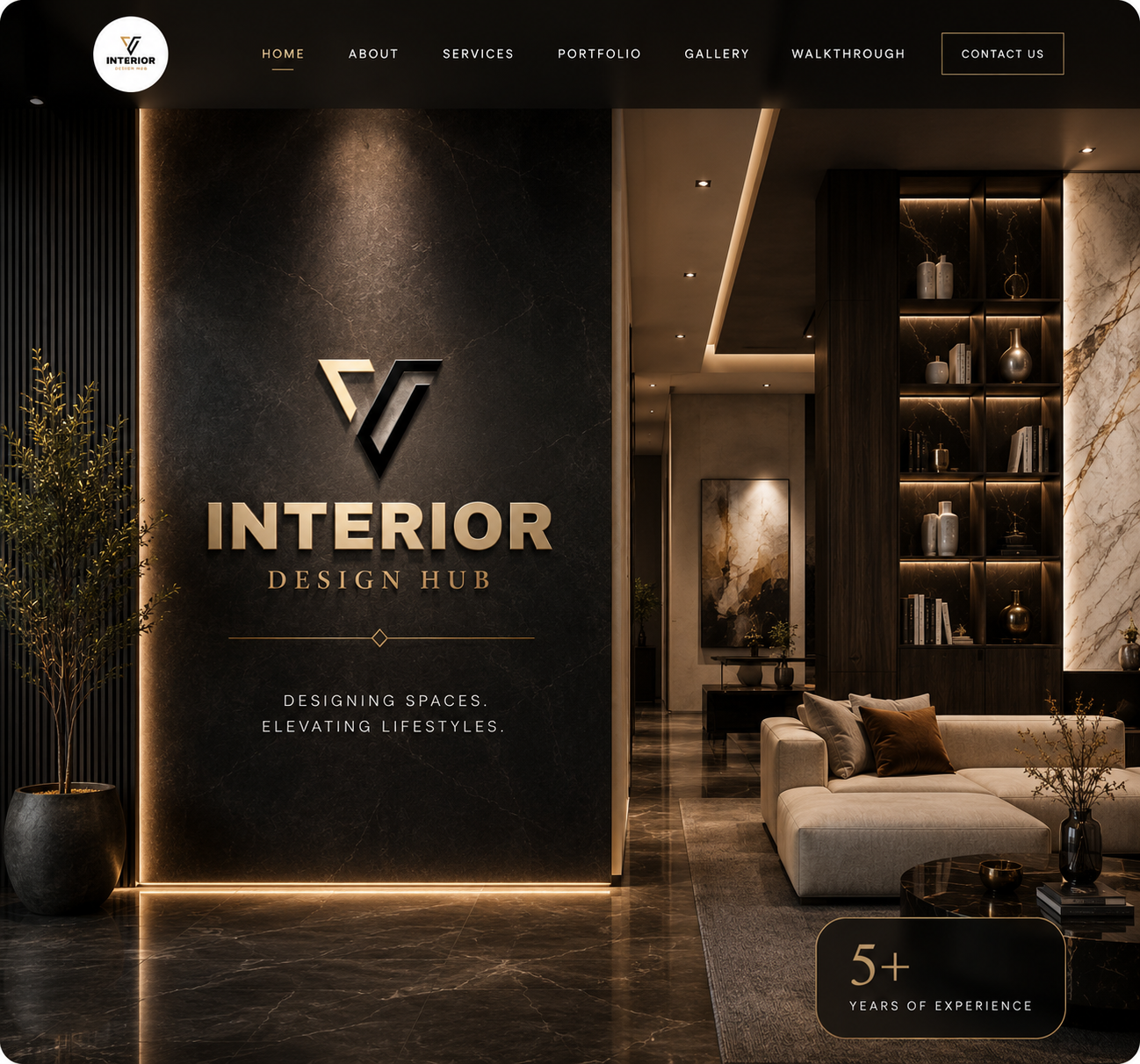 V Interior Design Hub branded living room interior