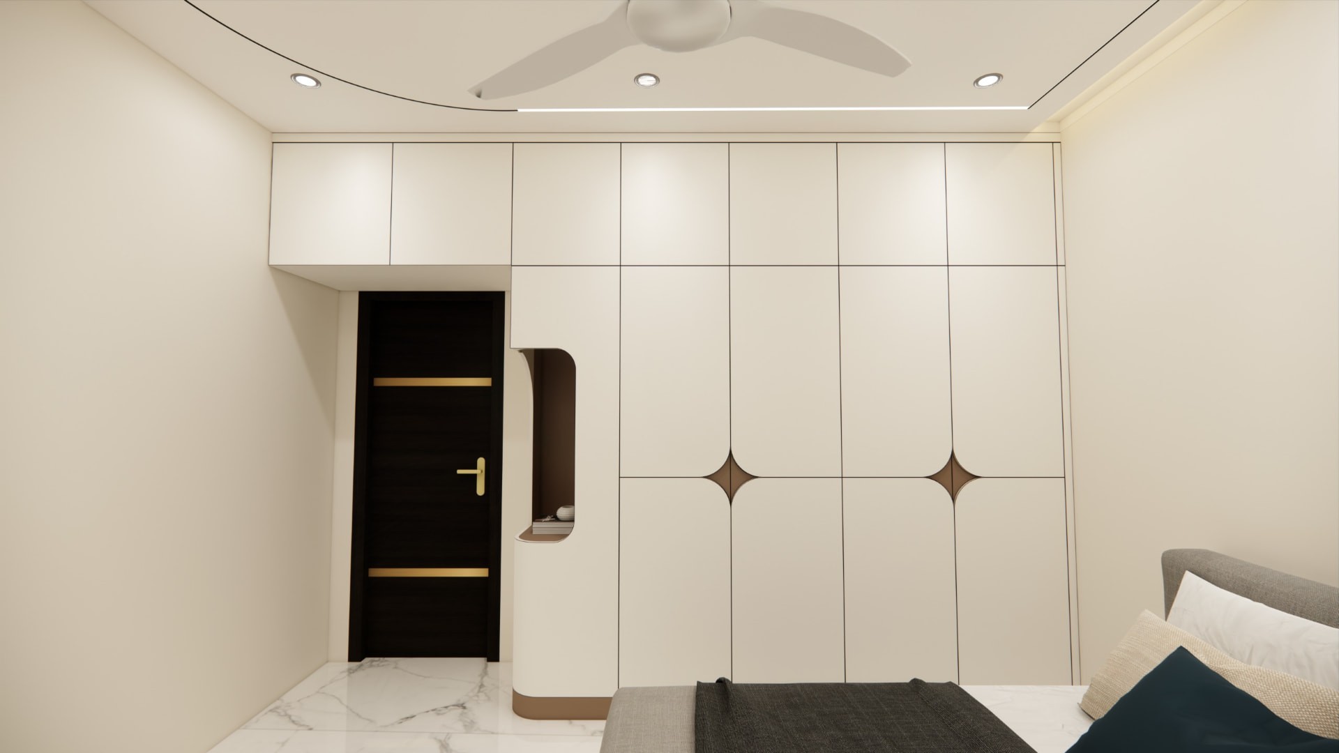 Bedroom Wardrobe with Inlay Detail interior detail