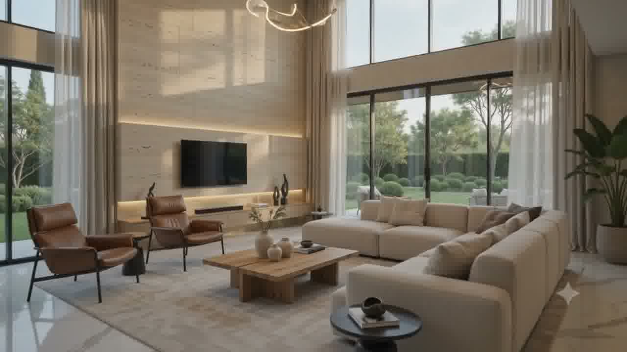 Warm walnut and marble interior detail by V Interior Design Hub