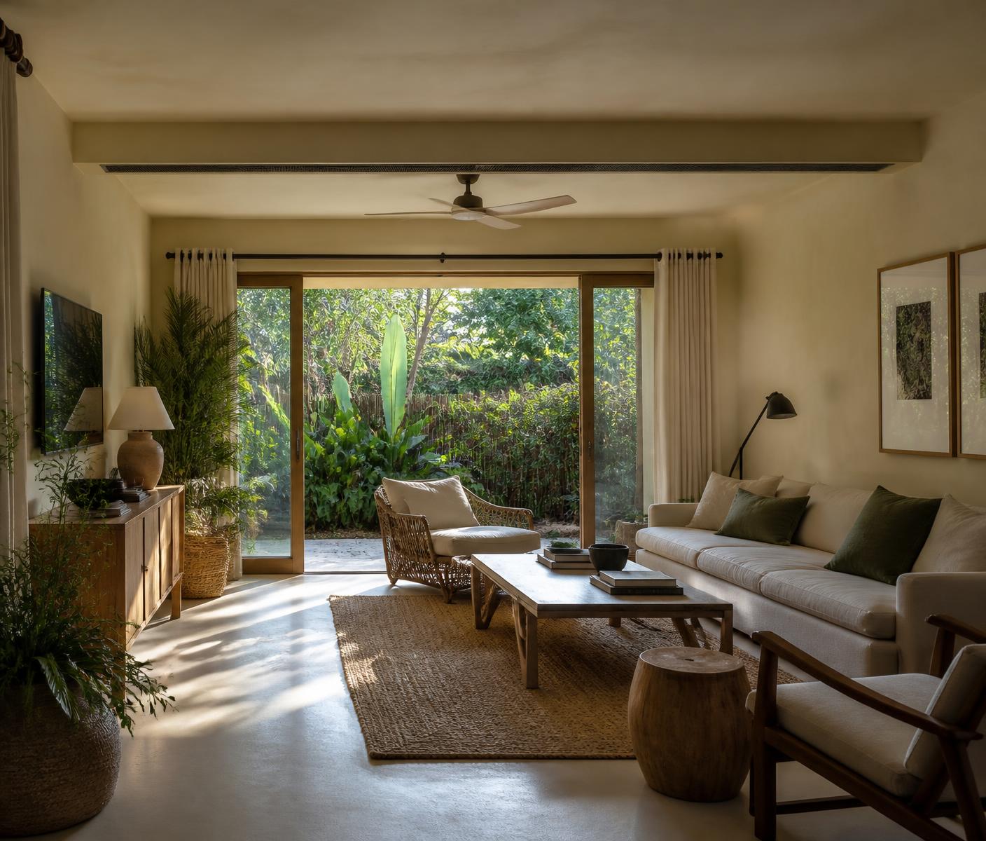 Garden View Living — Living Room interior in Tellapur