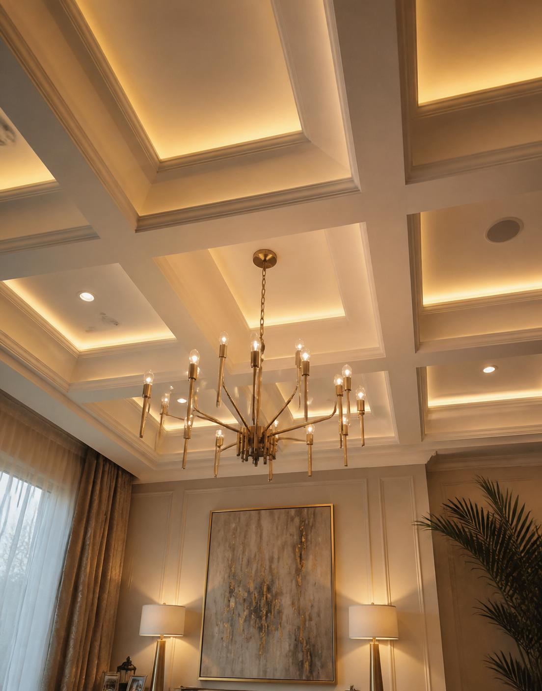 Coffered Cove Ceiling interior detail